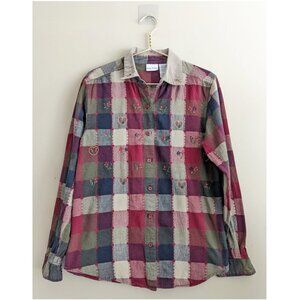 Bobbie Brooks Vintage plaid embroidered button up